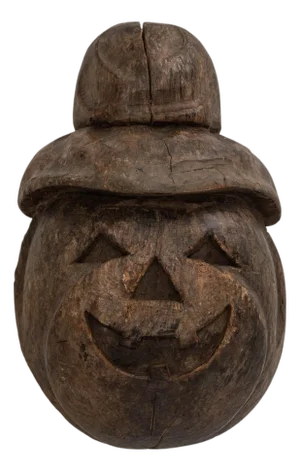 20th Century French Wooden Carved Pumpkin Wall Decoration