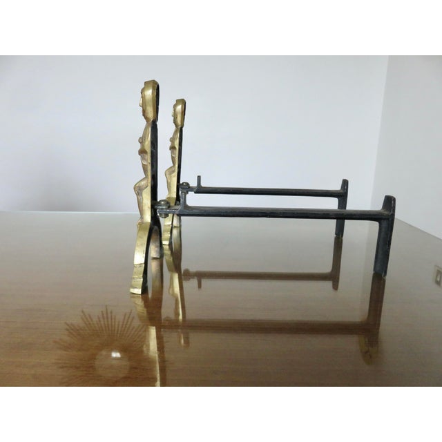 Andirons in Gilt Bronze by Anton Prinner, 1930s, Set of 2 For Sale - Image 11 of 12