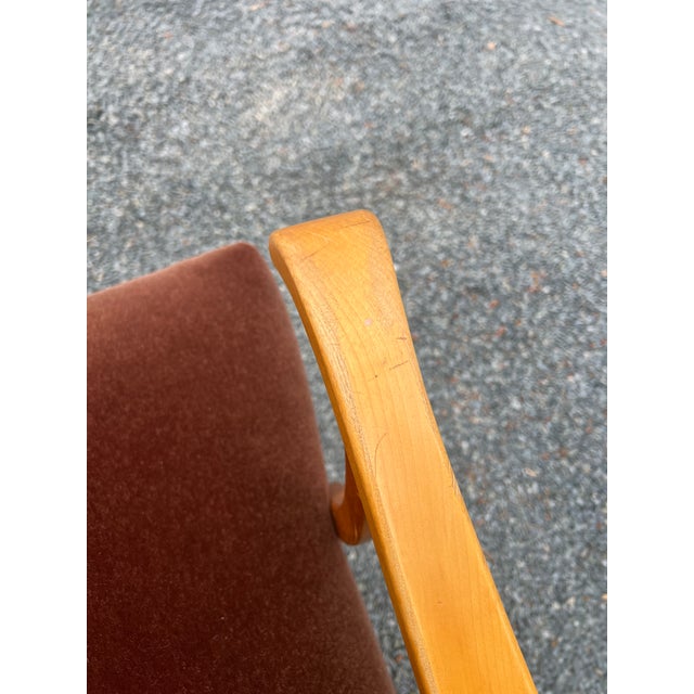 1940s Danish Modern Fritz Hansen Style Lounge Chair in Cinnamon Mohair For Sale - Image 14 of 17