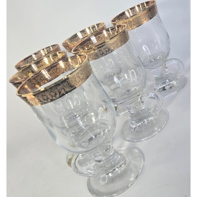 Gold Vintage Gold Embossed Irish Coffee Mugs- Set of Eight For Sale - Image 8 of 16