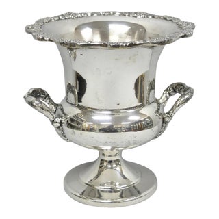 Vintage Victorian Silver Plated Trophy Cup Urn Champagne Chiller Bar Ice Bucket For Sale