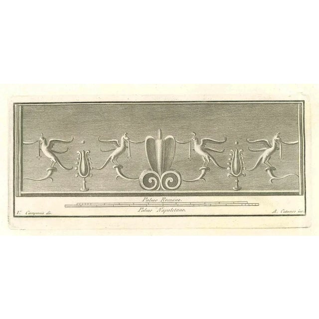 Birds Pompeian Fresco from "Antiquities of Herculaneum" is an etching on paper realized by Vincenzo Campana in the 18th...