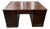 Antique English Georgian Mahogany Partners Desk With Tan Leather Inlaid Top and Brass Hardware For Sale