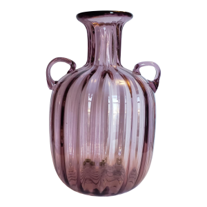 1920s Attr Vittorio Zecchin Small Soffiato Glass Vase Amethyst