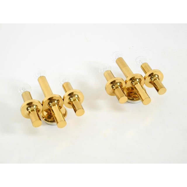 Three-Arm Brass Wall Lamps, 1960s, Set of 2 For Sale - Image 14 of 18