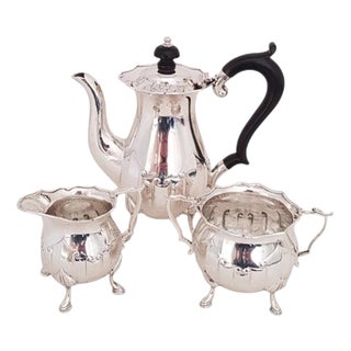 Arts and Crafts Sterling Silver Coffee Service from James Deakin & Sons, 1927, Set of 3 For Sale