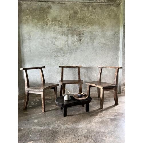 Small Asian Wooden Coffee Table with Kidney-Shaped Top For Sale - Image 17 of 18