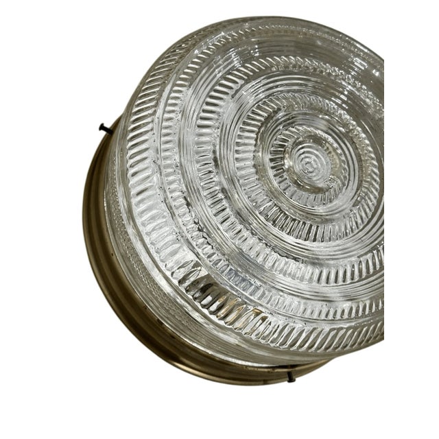 Mid-Century Modern Vintage Mid Century Modern Style Drum Shape Wired Flush Mount Light For Sale - Image 3 of 7