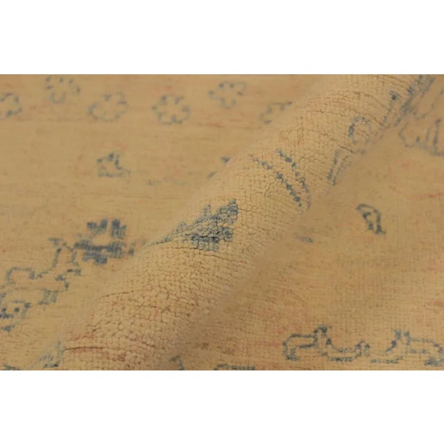 1990s Shabby Chic Sun-Faded Charcoal/Lt. Tan Hand-Knotted Rug - 7'8 X 9'3 For Sale In New York - Image 6 of 8