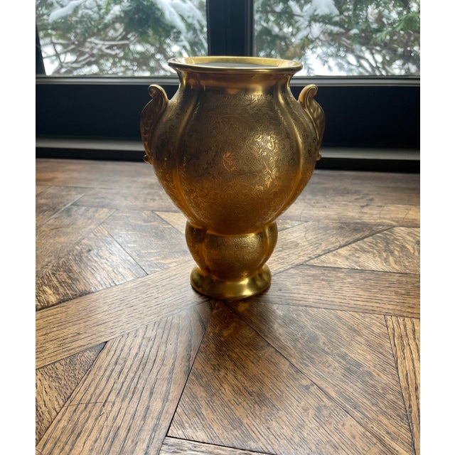 American Vintage Mid 20th Century Gold Concord Vase For Sale - Image 3 of 6