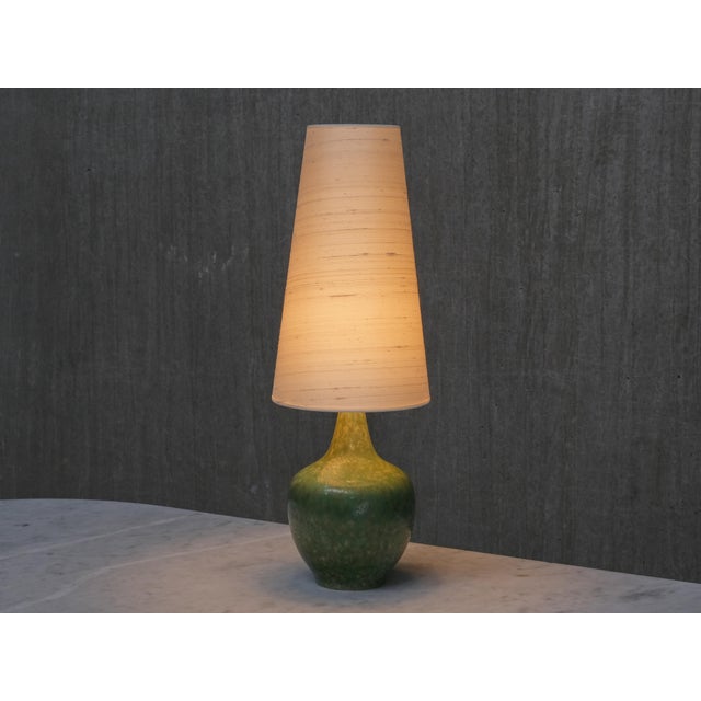 Green Ceramic Table Lamp by Carl-Harry Stålhane for Rörstrand, Sweden, 1950s For Sale - Image 9 of 11