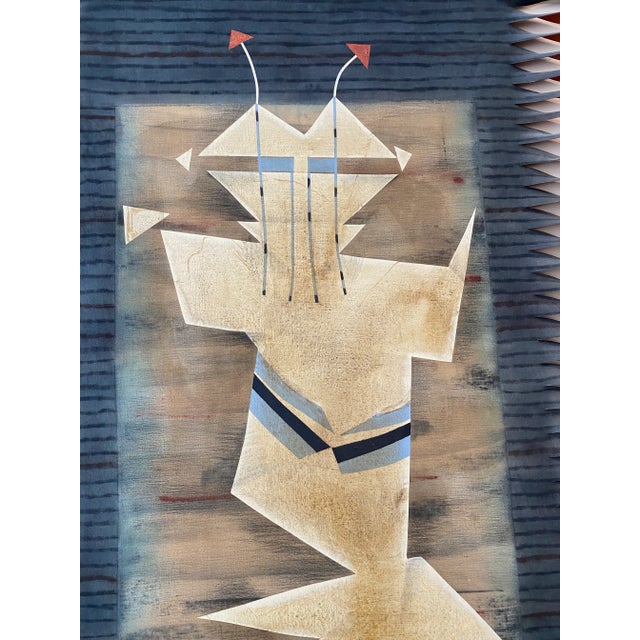 American 1980s Janet Folsom "Totem" Painting For Sale - Image 3 of 12