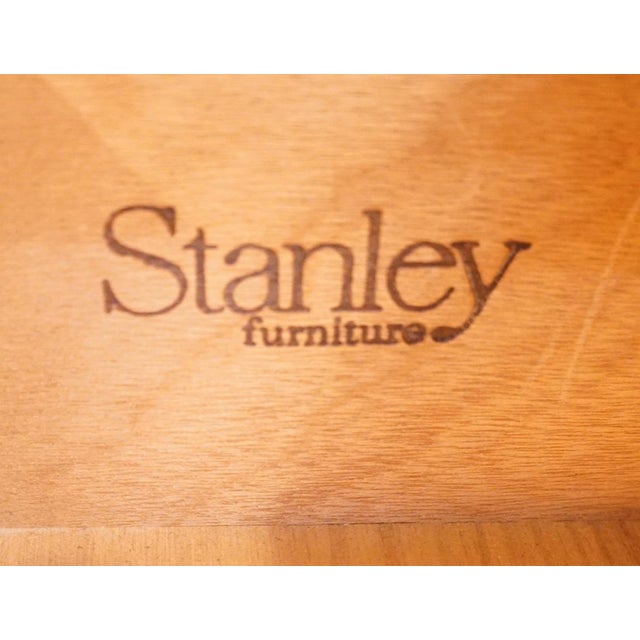 Stanley Furniture Solid Walnut Italian Provincial 66" Buffet W. Lighted Display China Cabinet W. Grilled Doors 8311-04 For Sale - Image 11 of 15