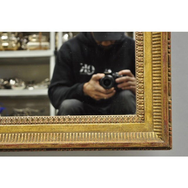 Vintage Italian Hollywood Regency Gold Giltwood Large Rectangular Wall Mirror For Sale - Image 9 of 14