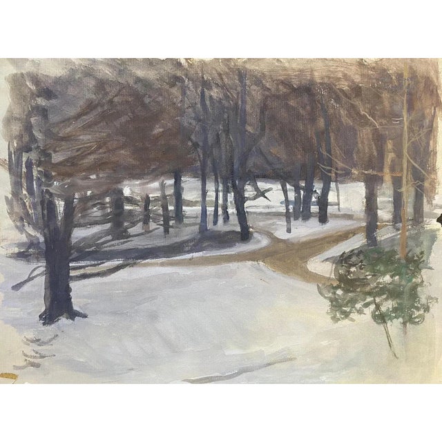 Isaac Charles Goetz, Snowy Undergrowth, 1964, Artwork on Paper For Sale - Image 6 of 6