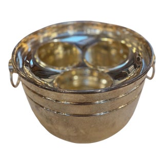 Vintage Italian Ice Bucket With Three-Compartment Insert, 1970s For Sale