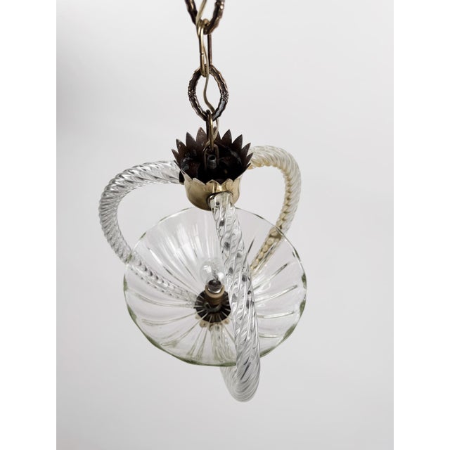 Italian Art Deco Murano Glass Pendant in the style of Barovier, 1930s For Sale - Image 12 of 18