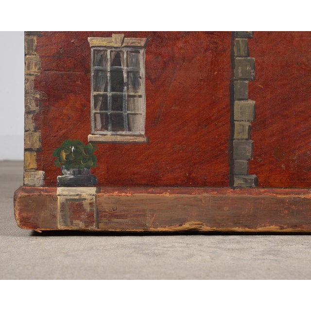 19th Century Country English Chest With House Facade Georgian Trunk For Sale - Image 9 of 18