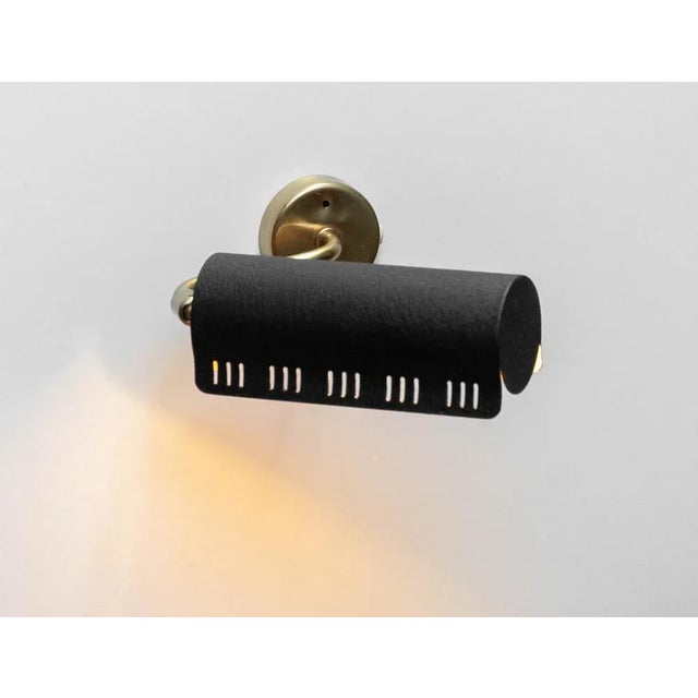 Metal Model 8260 Black Wall Lights from Falkenbergs Belysning, Sweden, 1950s, Set of 2 For Sale - Image 7 of 11