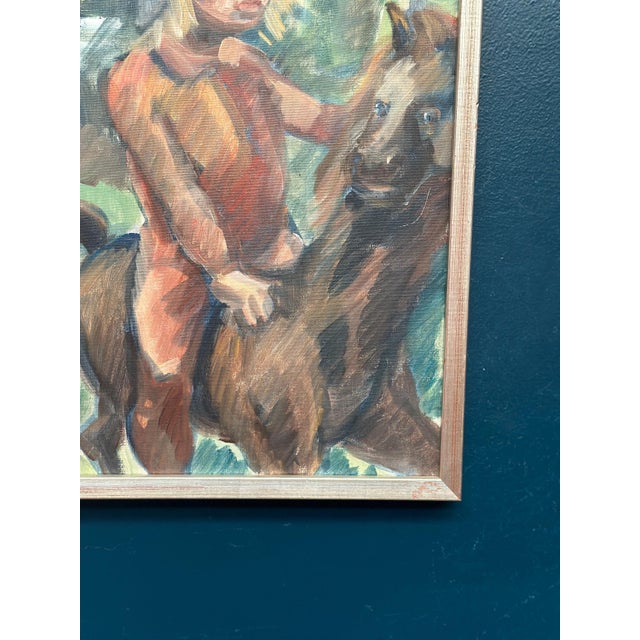 Ebbe Höglund, Horse Rider, 1950s, Oil on Canvas, Framed For Sale - Image 9 of 12