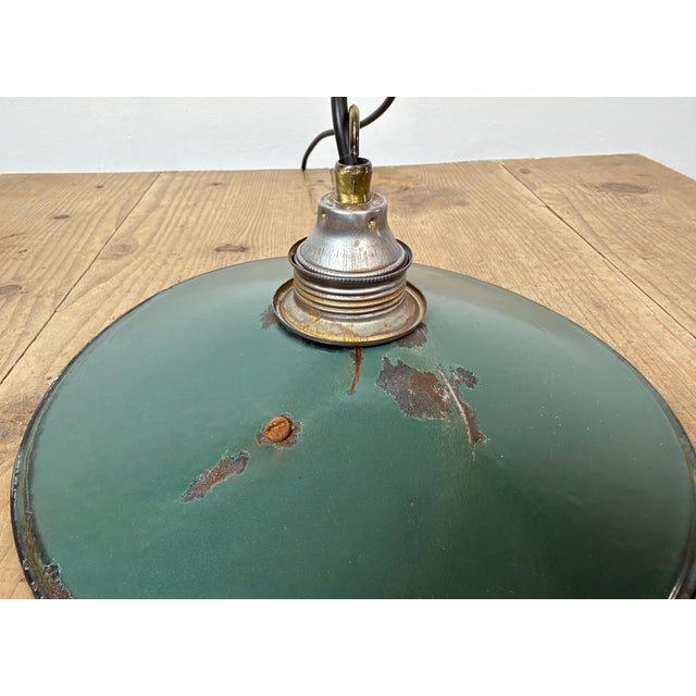 Industrial Green Enamel Light, 1950s For Sale - Image 13 of 18