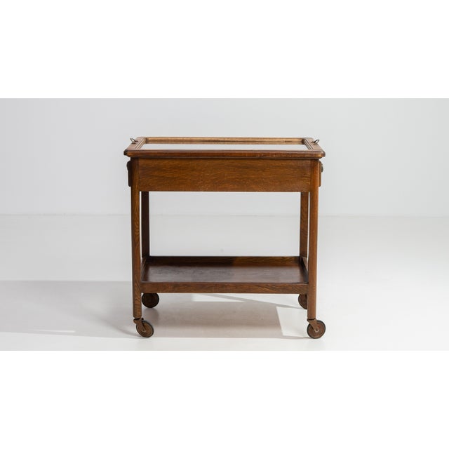 1950s French Oak Bar Cart, Antique, France, Circa 1950 For Sale - Image 5 of 14