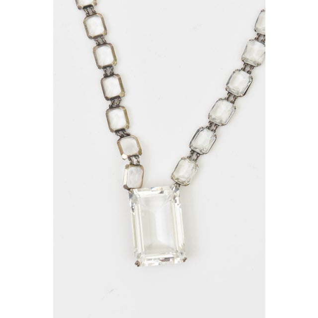 This stunning vintage Art Deco Chanel style long necklace of faceted clear crystal links can be doubled up as shown in the...