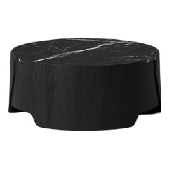 Medium Perianth Table in Oak and Nero Marquina Marble by Haymann Editions For Sale