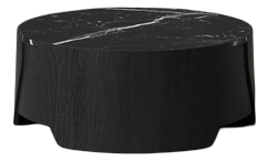 Medium Perianth Table in Oak and Nero Marquina Marble by Haymann Editions