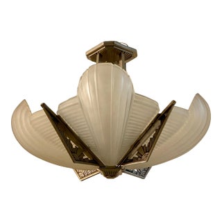 French Art Deco Chandelier Signed by Atelier Petitot For Sale