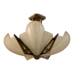 French Art Deco Chandelier Signed by Atelier Petitot