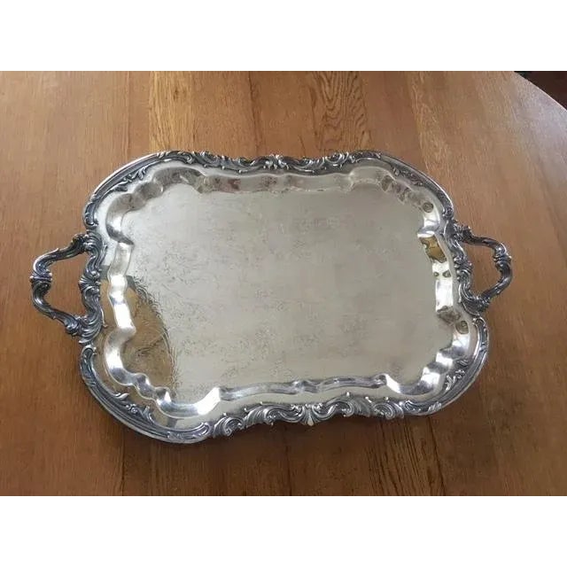 Early 20th Century Large Silverplate Serving Tray For Sale - Image 9 of 9