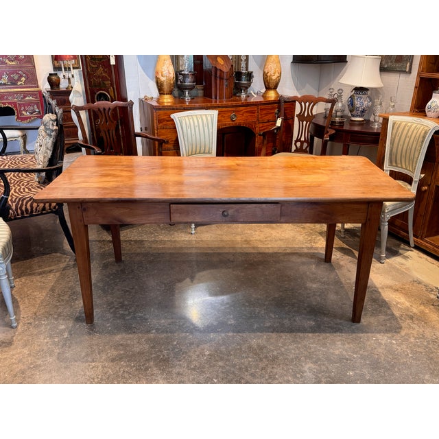 19th Century French Cherry Farm Table For Sale - Image 6 of 9