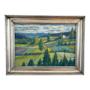 Vintage Original Landscape Oil Painting, Countryside Art