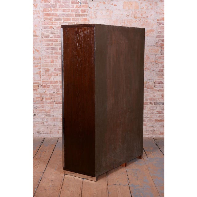 Czech Bauhaus Wardrobe in Chrome, Steel and Oak by Vichr a Spol, 1930s For Sale - Image 15 of 17