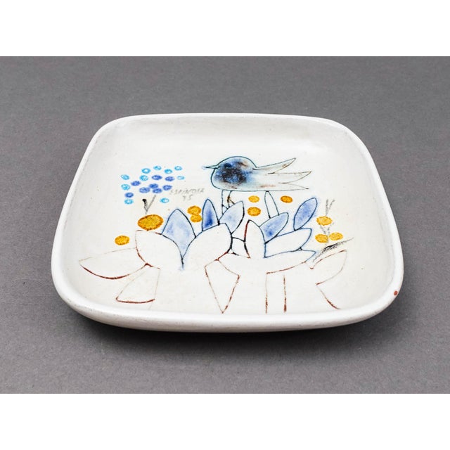 Susana Espinosa 1975 Signed Mid Century Modern Puerto Rico Studio Art Pottery Plate Dish. Measures approximately 6 1/4"...