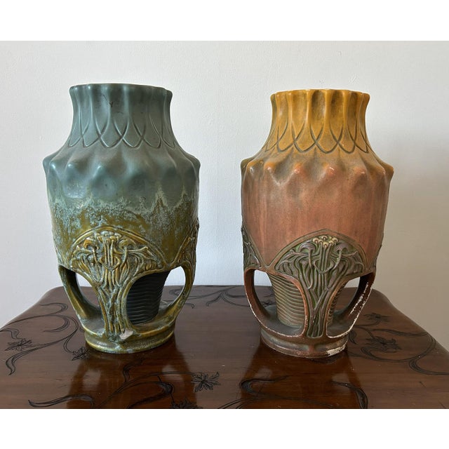 Vases from Julius Dressler, Bohemia, 1920s, Set of 2 For Sale - Image 3 of 18