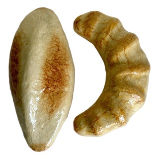 Pair of Vintage Faux Bread Roll & Crescent Roll Display Pieces For Sale