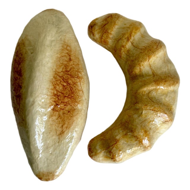 Pair of Vintage Faux Bread Roll & Crescent Roll Display Pieces For Sale