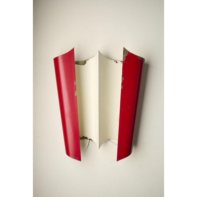 Red Metal Wall Sconce by Bruno Gatta for Stilnovo, 1950s For Sale - Image 10 of 16