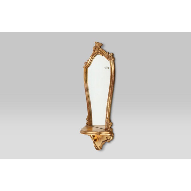 Baroque Gilt Resin Mirror with Plateau from Deknudt, Belgium, 1970s For Sale - Image 9 of 11
