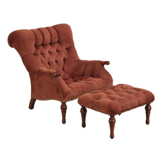 Stickley Leopold Upholstered Chair & Ottoman For Sale