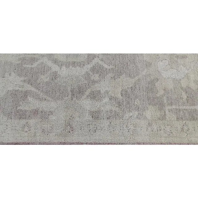 Handwoven Light Pink/Green Oushak Style Area Rug 2'9" X 6'10" For Sale - Image 9 of 12