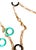14k Yellow Gold Italian Onyx & Turquoise Circle Necklace 21" Length For Sale - Image 13 of 14