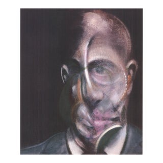 Francis Bacon 'Portrait of Michel Leiris' Contemporary Black & White,Pink,Neutral,Yellow,Orange,Gray,Multicolor Switzerland Offset Lithograph For Sale