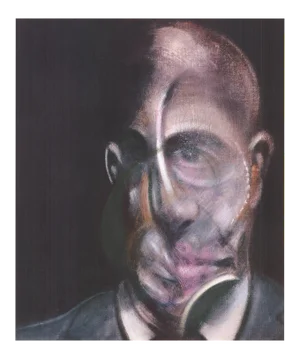 Francis Bacon 'Portrait of Michel Leiris' Contemporary Black & White,Pink,Neutral,Yellow,Orange,Gray,Multicolor Switzerland Offset Lithograph