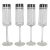 Mid-Century Modern Silver Rim Champagne Flutes Glasses- Set of 4 For Sale