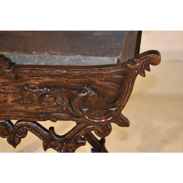 19th Century Black Forest Carved Planter on Stand For Sale - Image 9 of 11