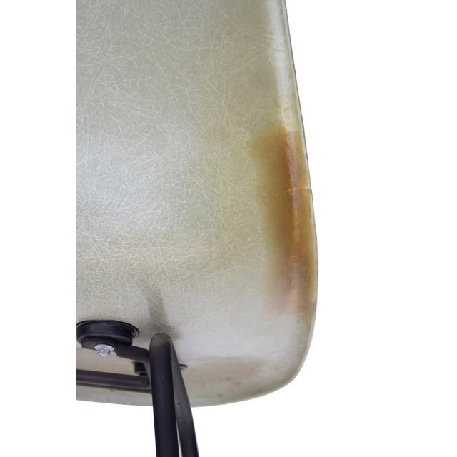 Herman Miller Eames Side Shell Chair in Seafoam Light on Black H Base For Sale - Image 11 of 12