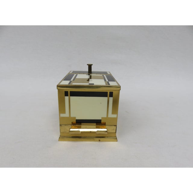1940s Art Deco Black & White Brass Cigarette Dispenser from Erhard & Söhne For Sale - Image 5 of 15